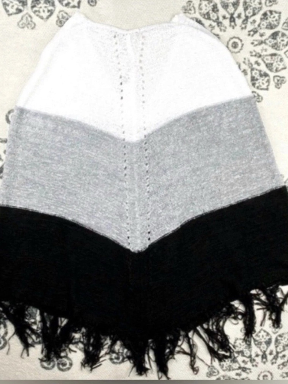 MAX&SPORT Color Block Poncho Black & Gray Size S/M NWT